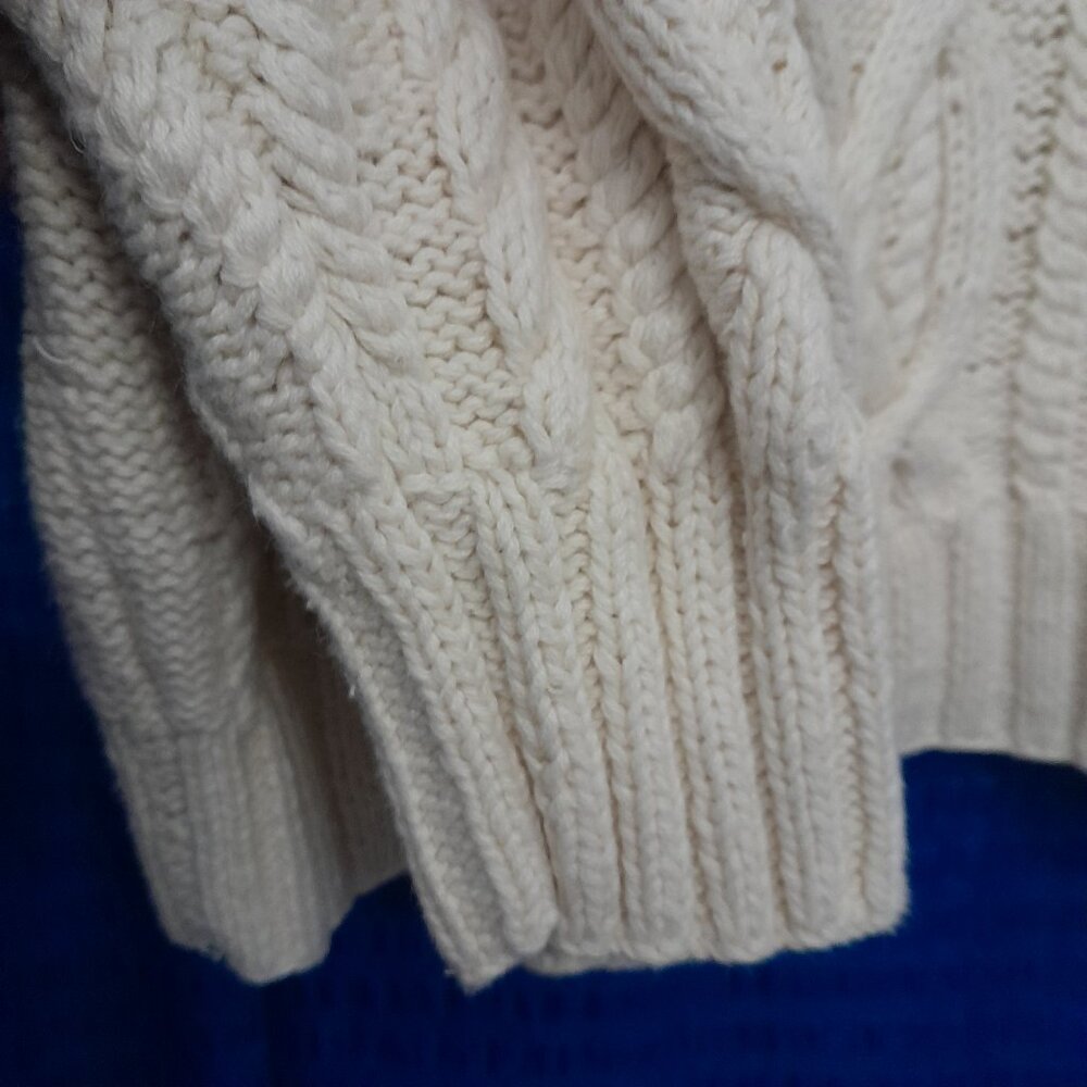 Vintage Boston Traders Cable Knit Sweater Size L Cream Color Unisex - Picture 5 of 9